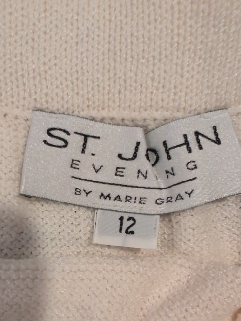 St. John Cream Knit Pencil Skirt
